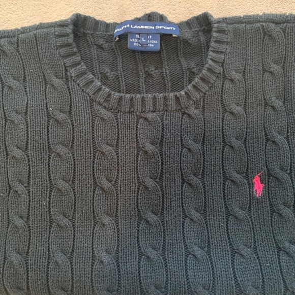 Ralph Lauren Sport Black Sweater 100% cotton - Picture 2 of 4